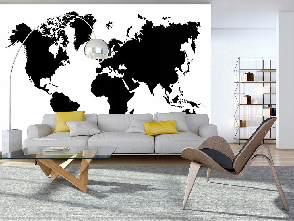 Fototapeta Mapa sveta kontúry vinylový minimalizmus 368x254 lepidlo