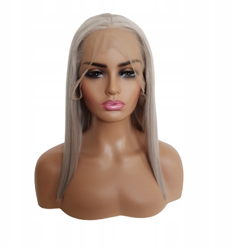 Paruka Lace Front šedá blond šedá 40 cm čepička Bonus