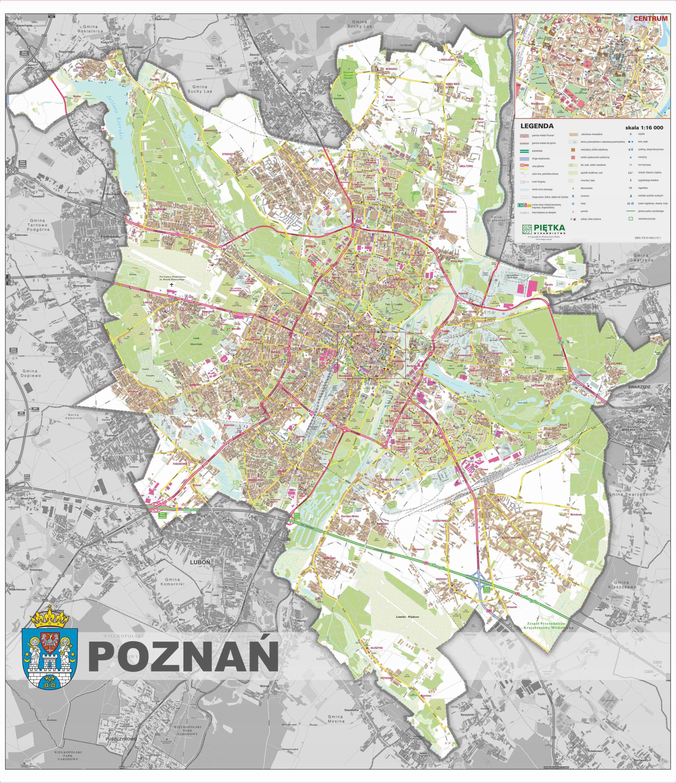 MAPA ŚCIENNA POZNANIA