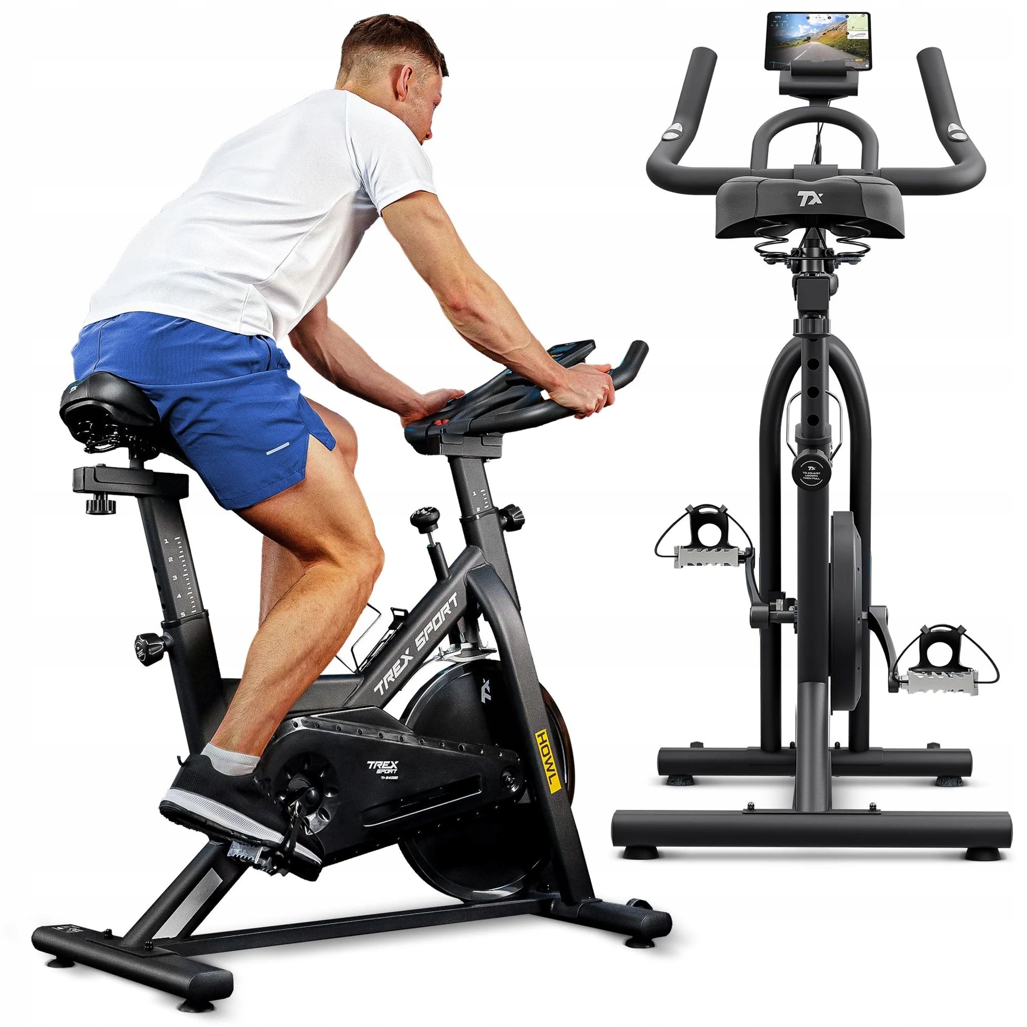 Rower spiningowy rowerek stacjonarny treningowy regulowany Howl Trex Sport