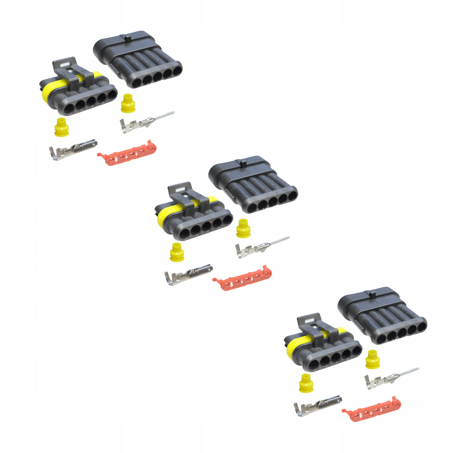 ZESTAW 8 ZŁĄCZ: Superseal 5 PIN Męskie + Żeńskie Z