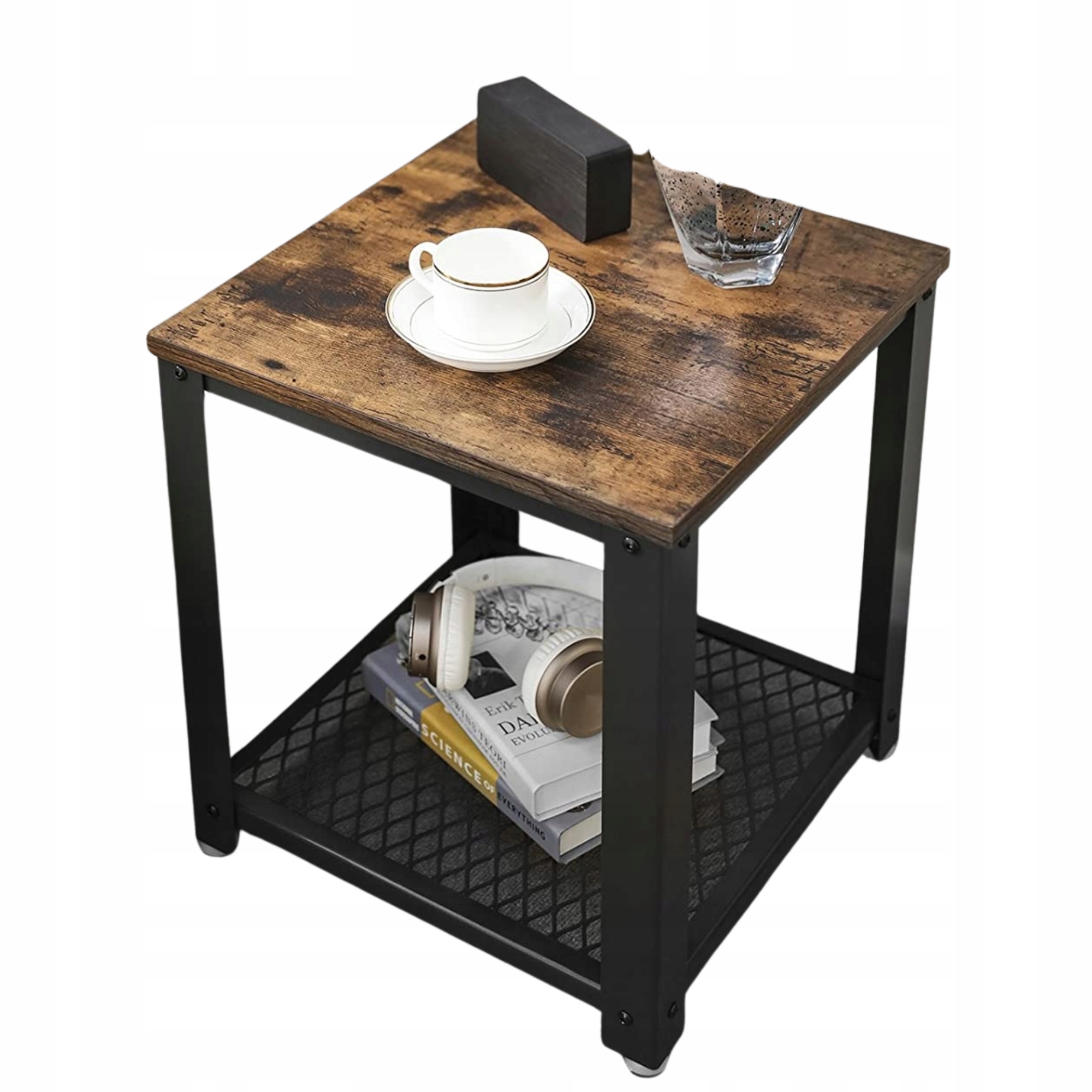 Noční stolek Noční stolek čtvercový 45x45 cm 55 cm vysoký hnědý