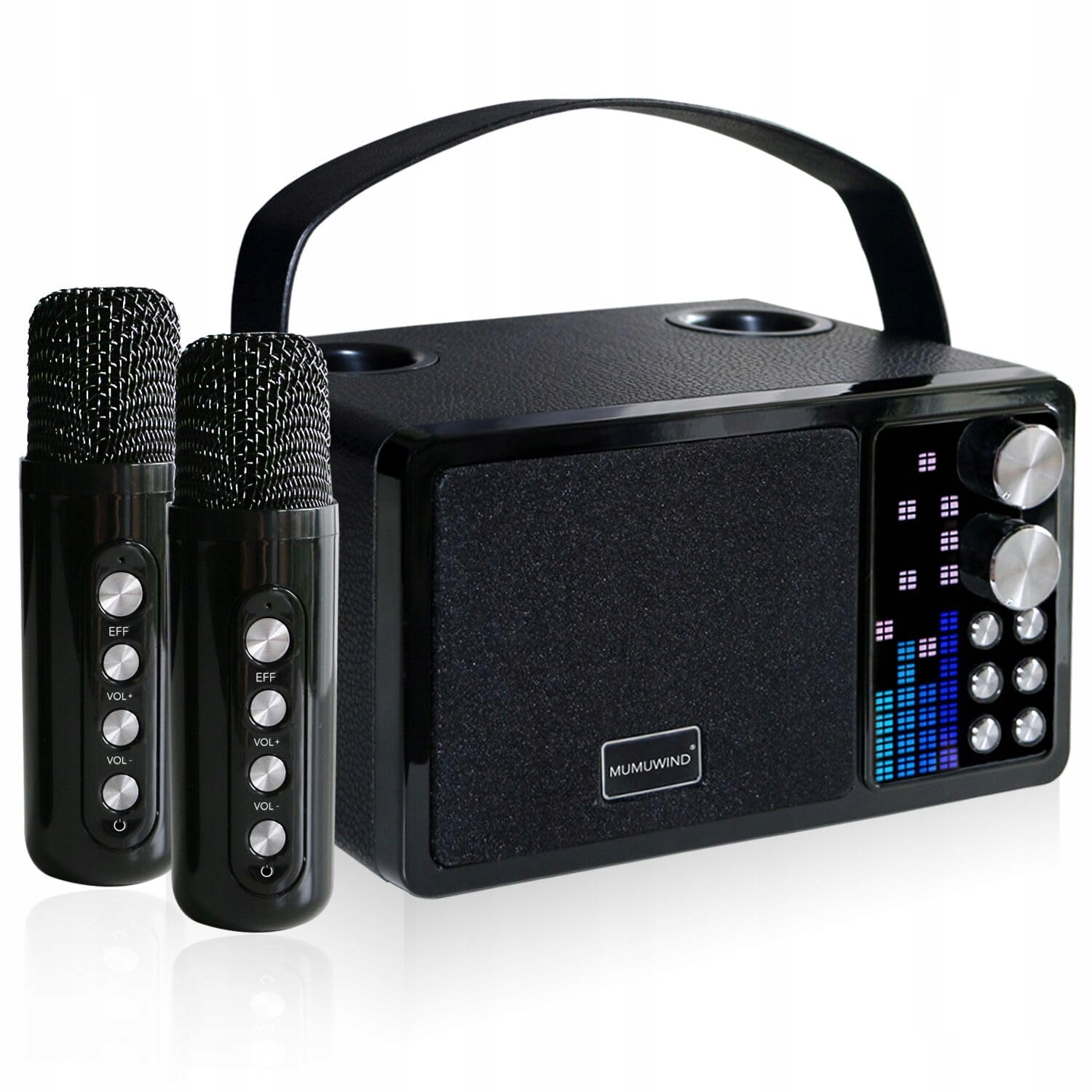 KARAOKE SYSTEM Z 2 MIKROFONAMI Bluetooth Głośnik Dla Dzieci i Dorosłych — miniatura 7