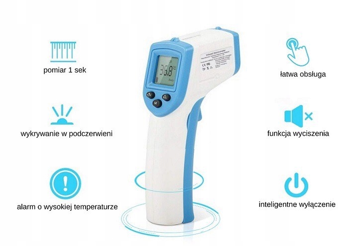 Termometr Bezdotykowy Medyczny na Podczerwień LED EAN (GTIN) 60239587