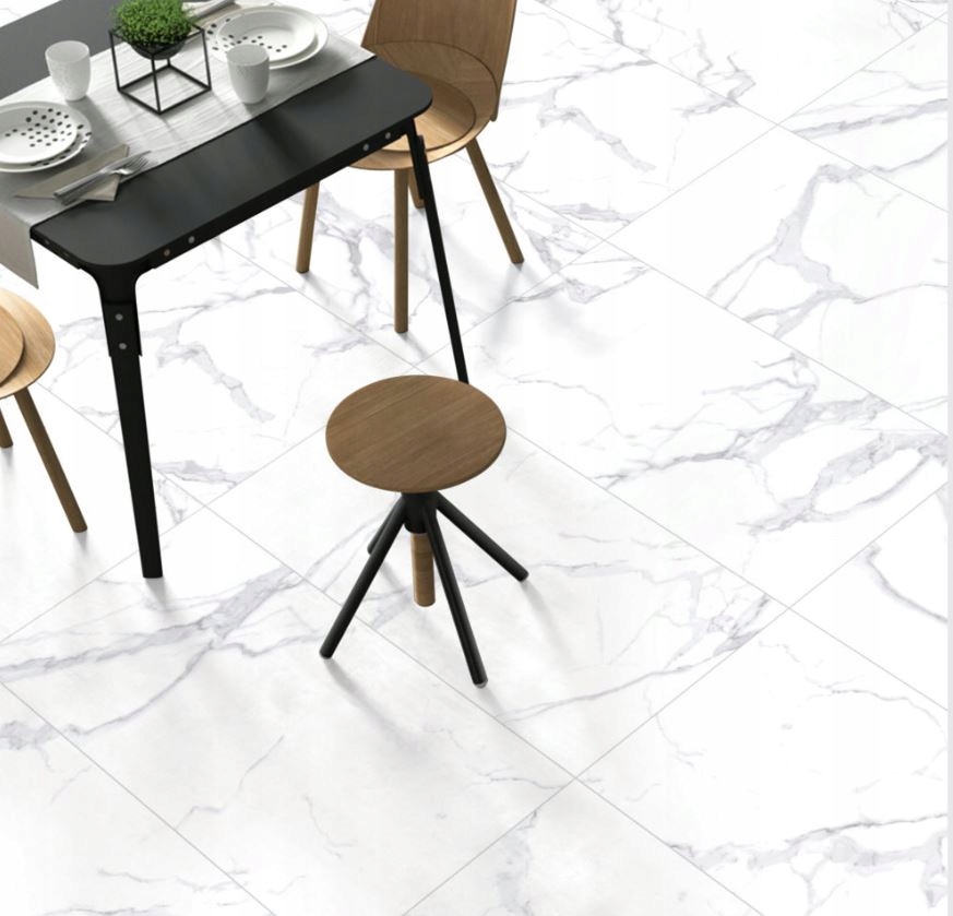 PŁYTKI BIAŁY MARMUR PODLOGOWE ŚCIENNE CZARNA ZYŁKA ŁAZIENKOWE 60x120 GAT1 Typ gres