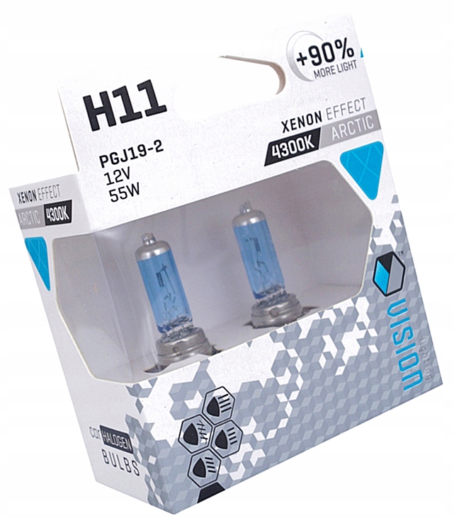 ŻARÓWKI C4J00 ARCTIC WHITE BIAŁE H11 12V 55W +90%