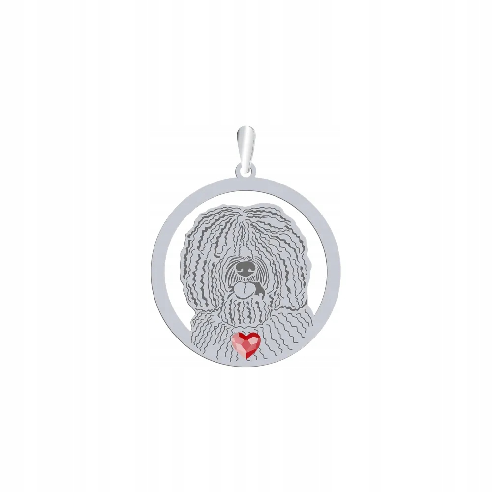 Stříbrný přívěsek se psem Španělský vodní pes 925 Dárek Gravírování Bonus