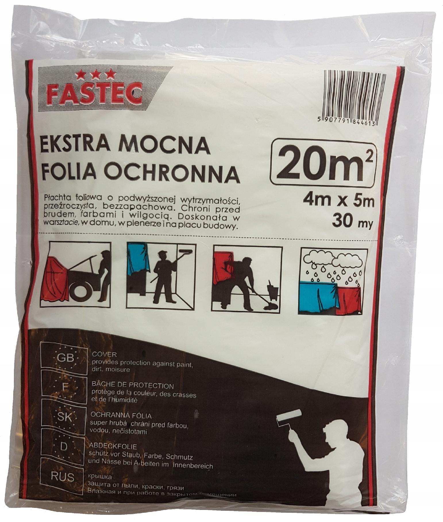 

Folia tynkarska ochronna Ekstra Mocna Fastec 30my