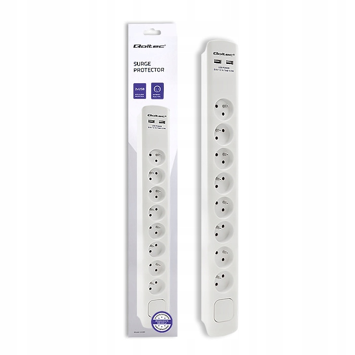 

Qoltec Listwa antyprzepięciowa 8 gniazd Usb 1.8m