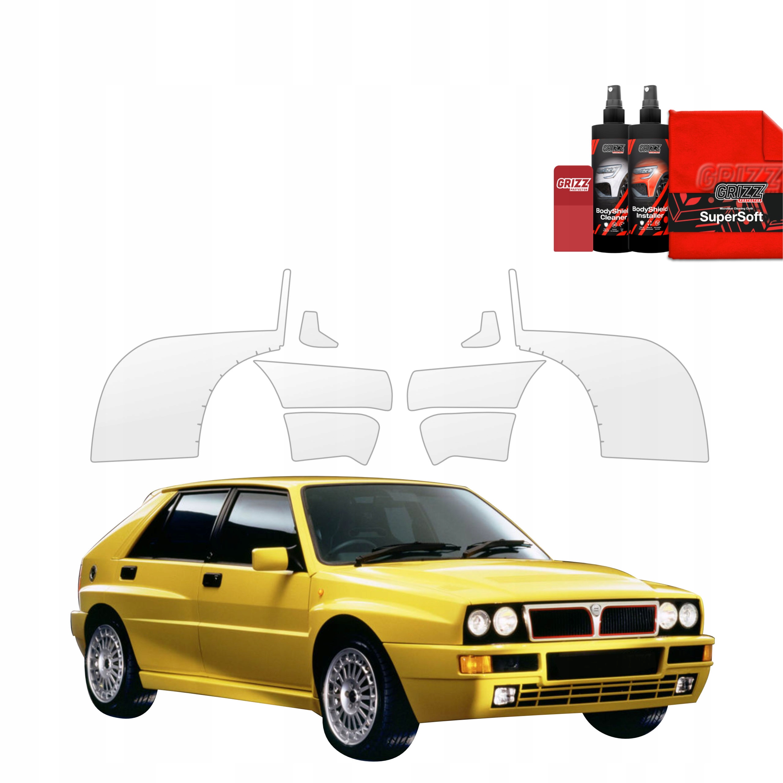 8v1 Fólie Ppf na zadní kola pro Lancia Delta Integrale (1992-1994)