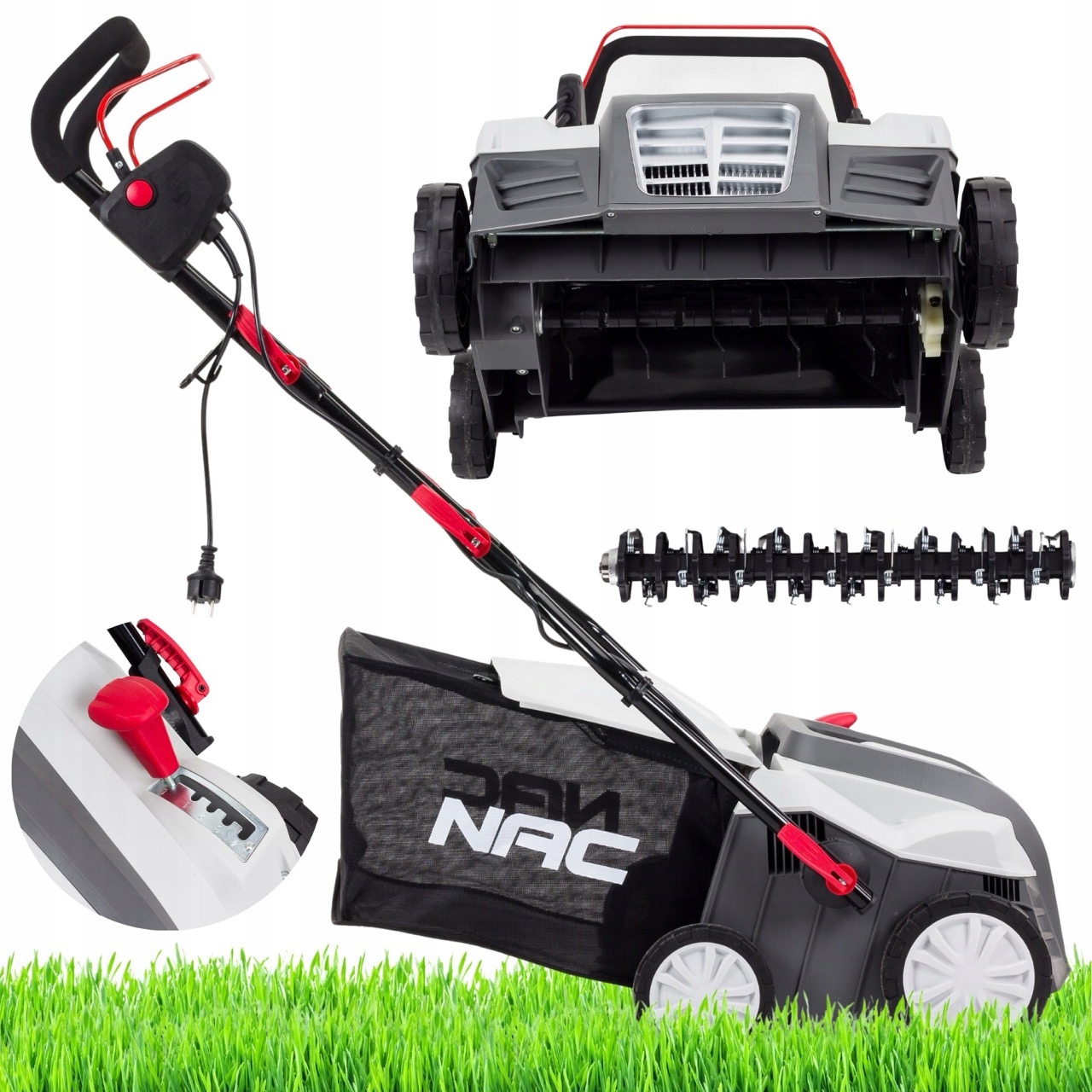Elektrický Vertikutátor Nac 2V1 1800W 40CM 2 Valčeky