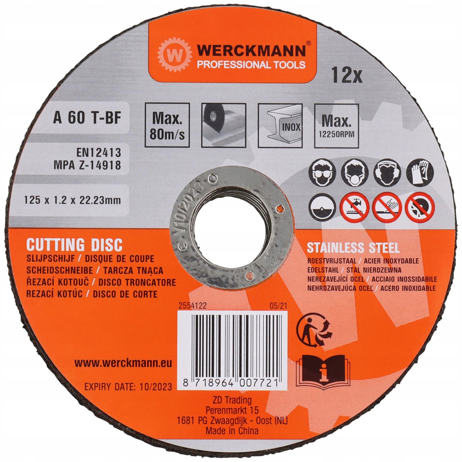 

Tarcze Do Cięcia Metalu 12 szt 125 x 1.2 x 22.23mm