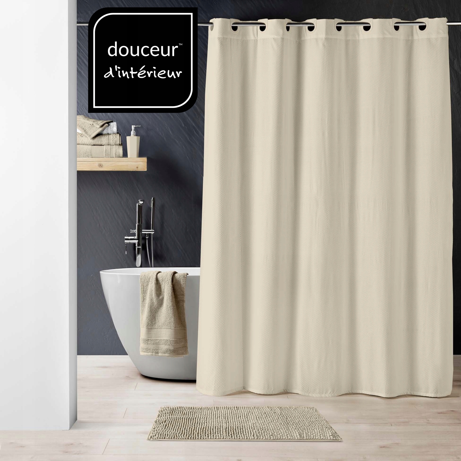 MATA ANTYPOŚLIZGOWA DO WANNY KĄPIELI ŁAZIENKI PRZYSSAWKI MOCNA 36x69 TAUPE Kod producenta 6TCA055TA