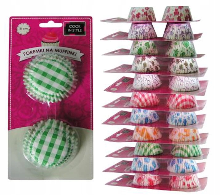 

Papierowe Foremki Muffinki 10CM Kolorowe Papilotki
