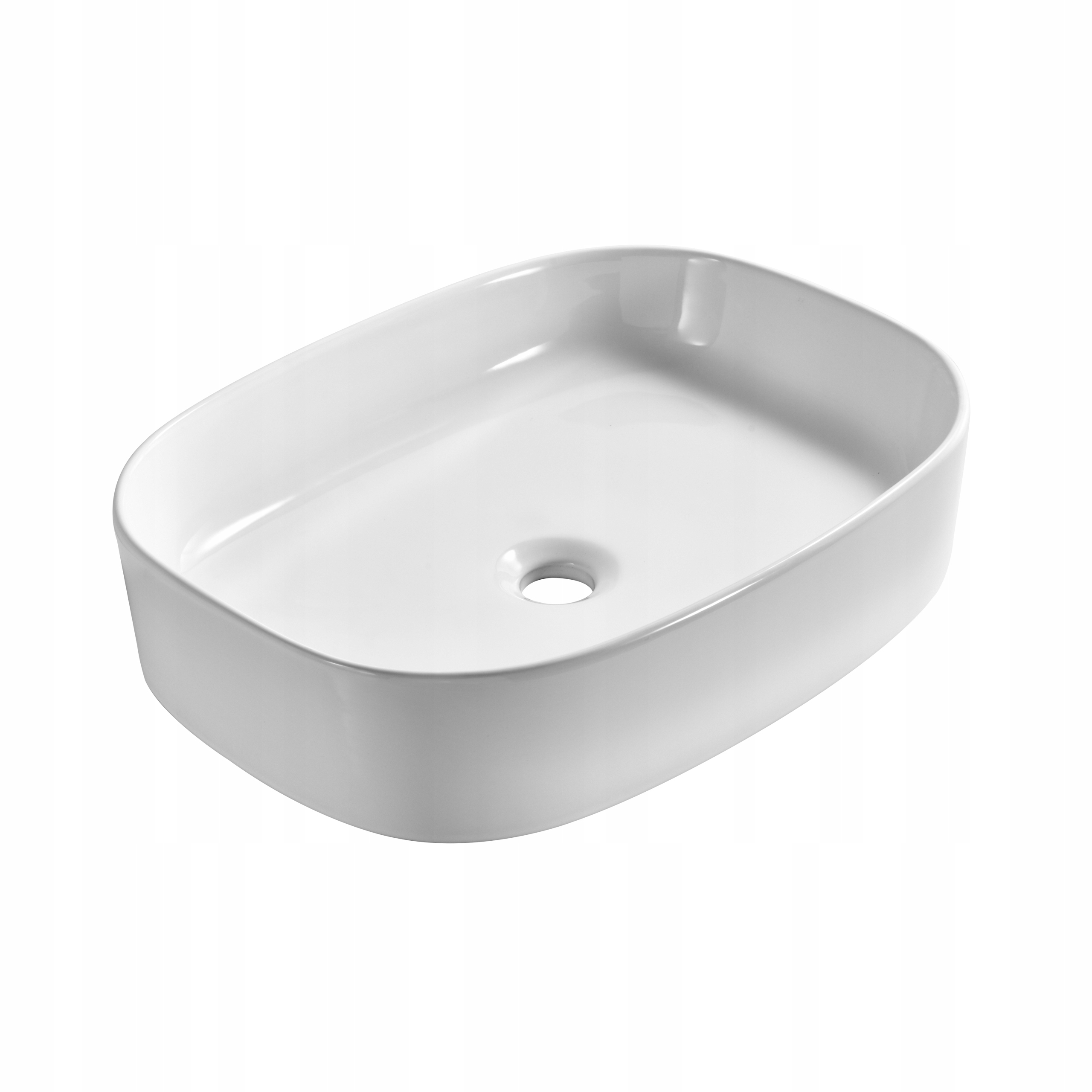 Umyvadlo na desku 51x37x12 bílé oválné, zaoblené, keramické Omeble