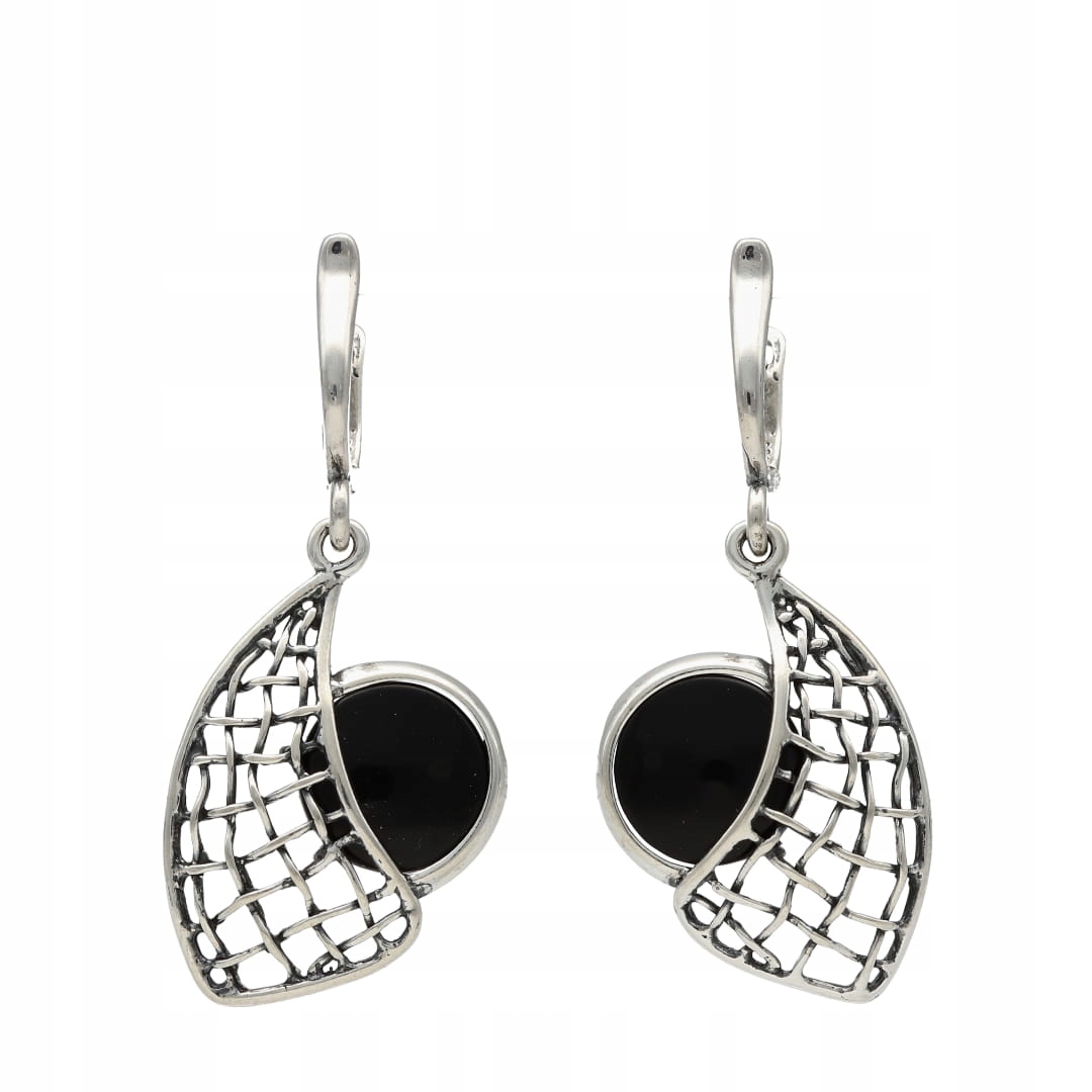 Náušnice s onyxem stříbro