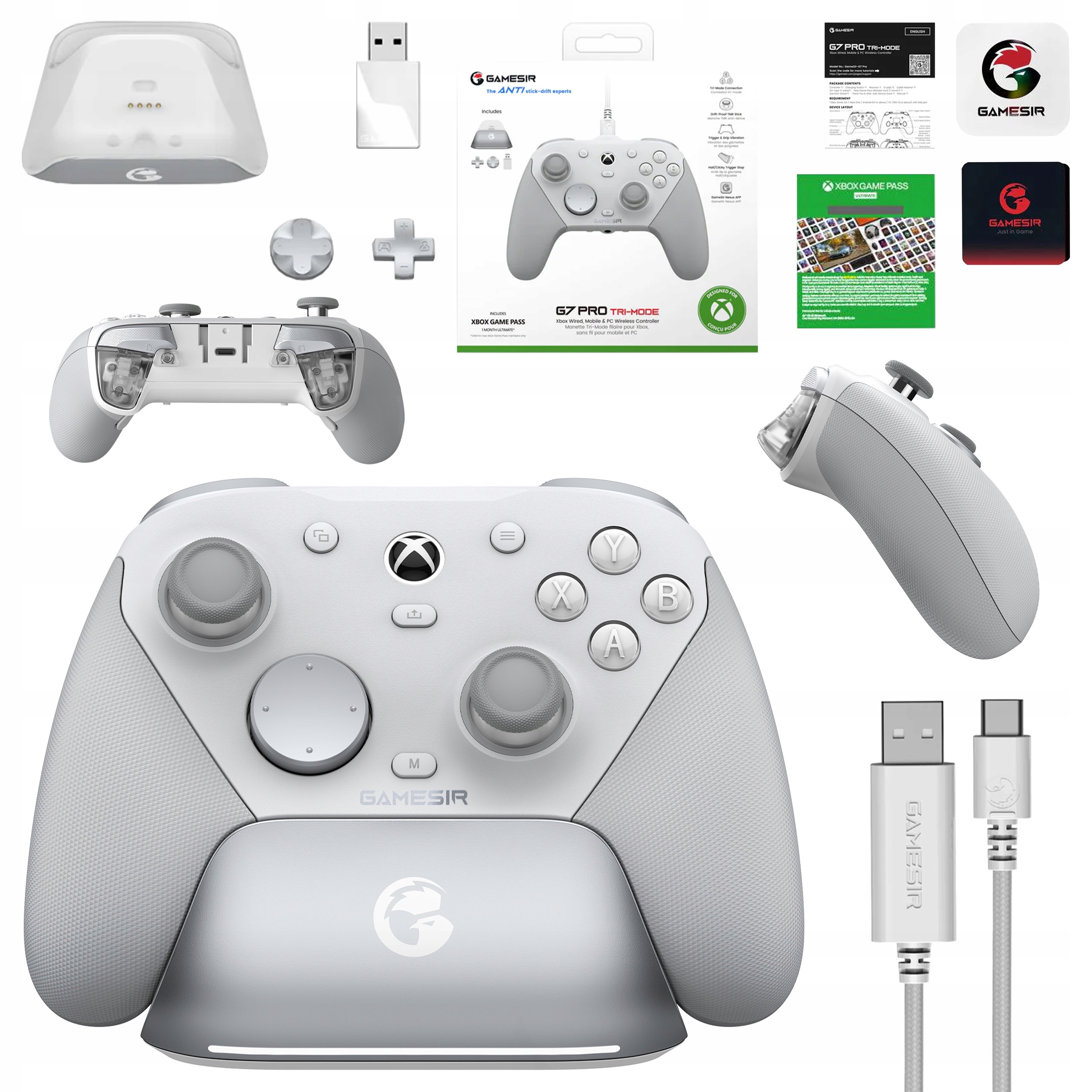 GameSir G7 Pro Wt Tri-mode Pad Pc ovládač Xbox S X Android Biely