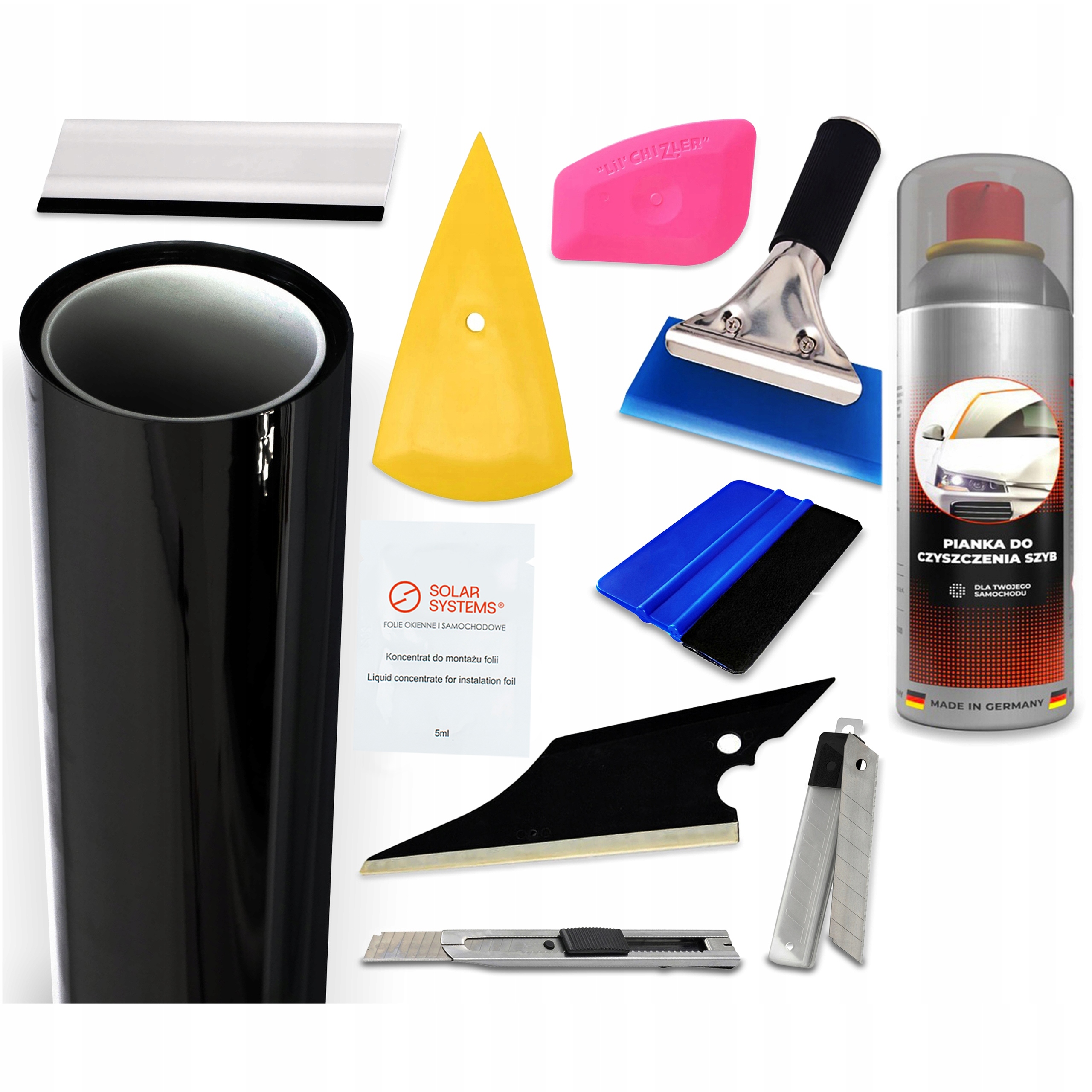 Fólie na zatemňování skel Automobilová 95% Black 50x500 velká sada