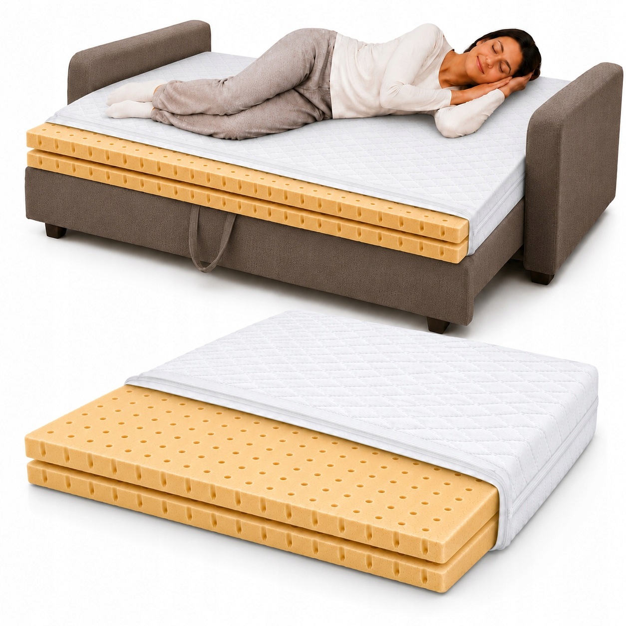 Topper 140x190 nawierzchniowy hipoalergiczny lateks hipoalergiczny H1 6 cm