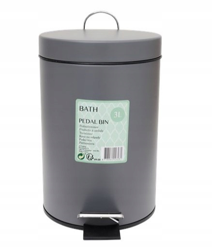 Levně Koš matný ocel 3 litry šedý matný pedál Stell