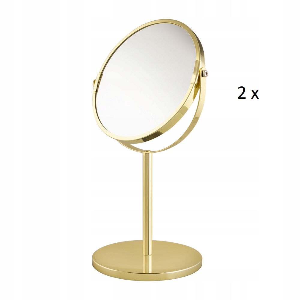 Krásné zlaté zrcátko na nožce oboustranné zvětšovací Modern Look