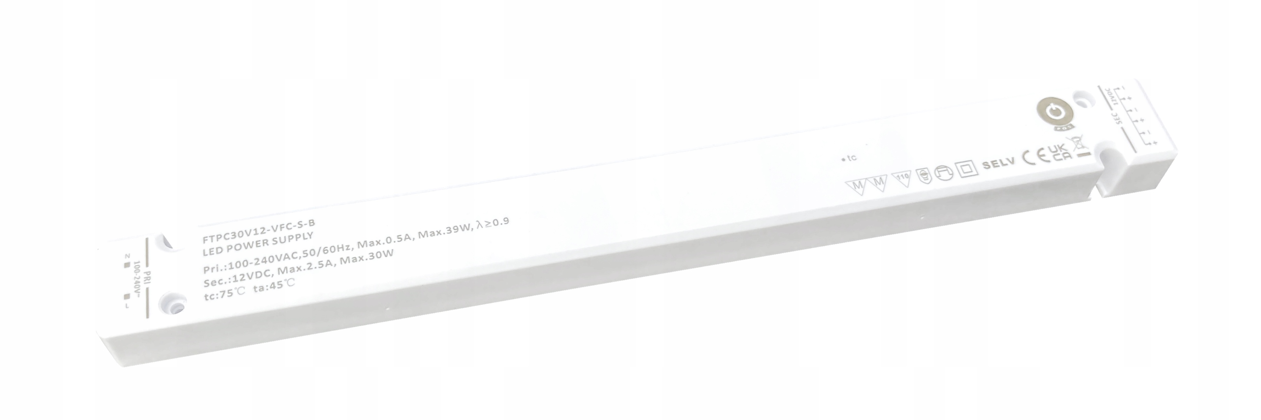 nábytkový napájací zdroj pre Led slim 12V 30W
