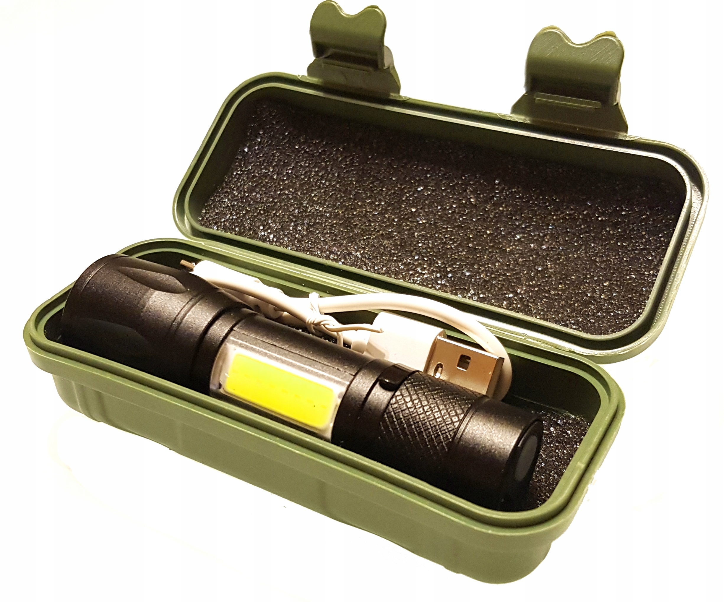 LATARKA USB 2X LED T3 COB USB Z AKUMULATOREM ZASIĘG 400m ZDJĘCIA NOCĄ EAN (GTIN) 5901867970152