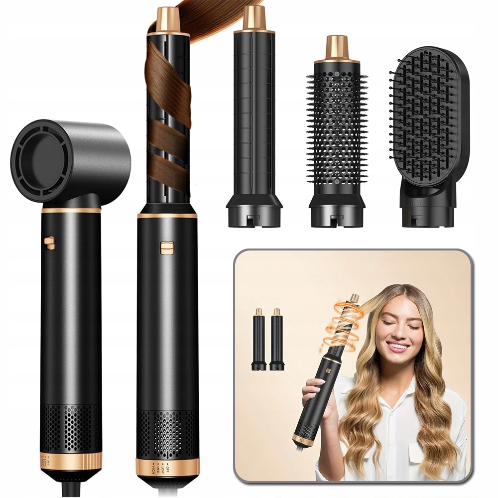 5 W 1 Szczotka Do Stylizacji Włosów, 1000 W, Okrągła Suszarka Do Włosów