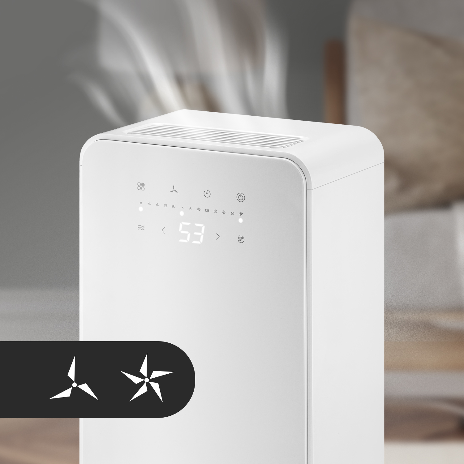 OSUSZACZ POWIETRZA 12L/24H POCHŁANIACZ WILGOCI + TIMER HIGROSTAT WIFI Poziom hałasu 39 dB