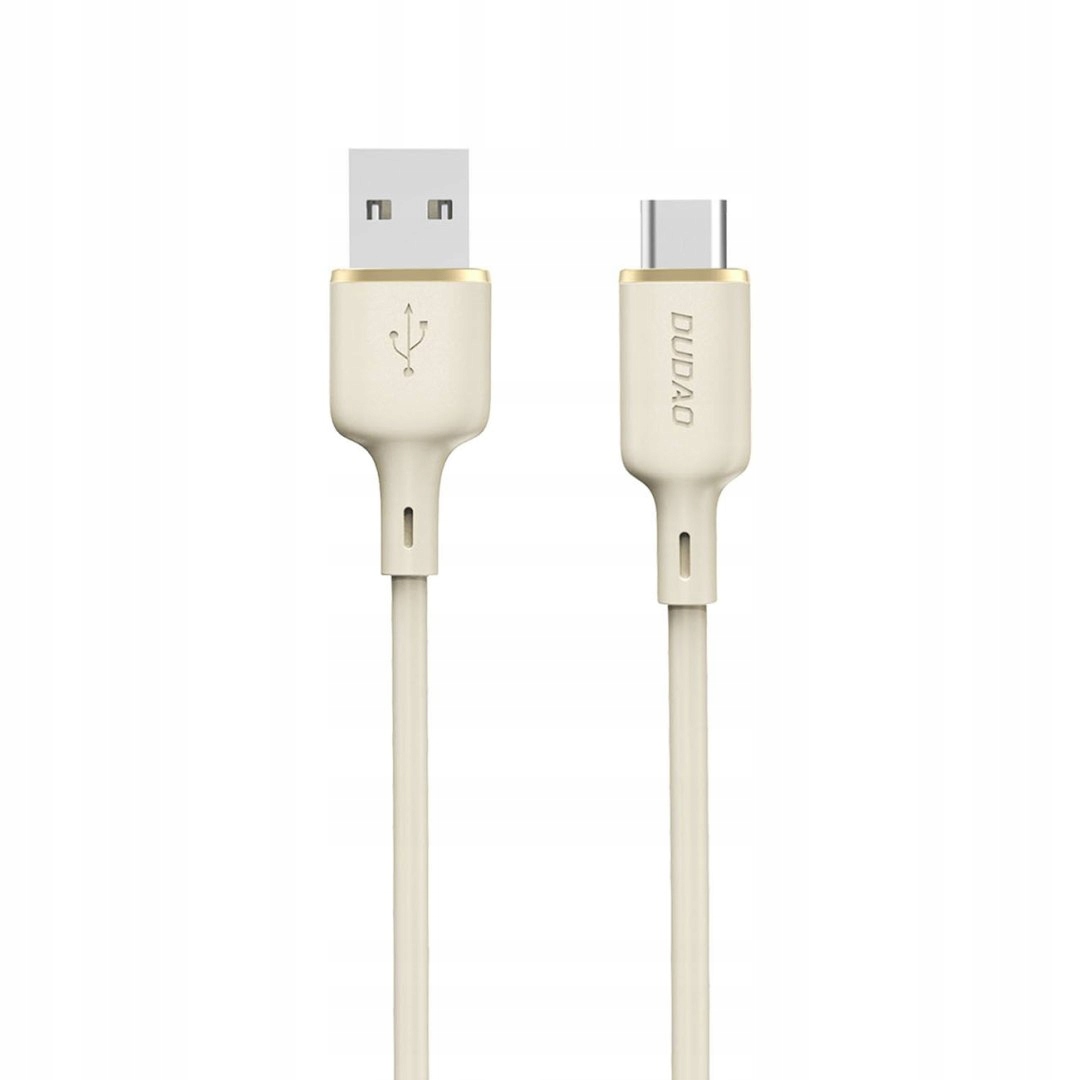 Kabel przewód wzmacniany Sr Usb-a Usb-c 5A 1m beżowy