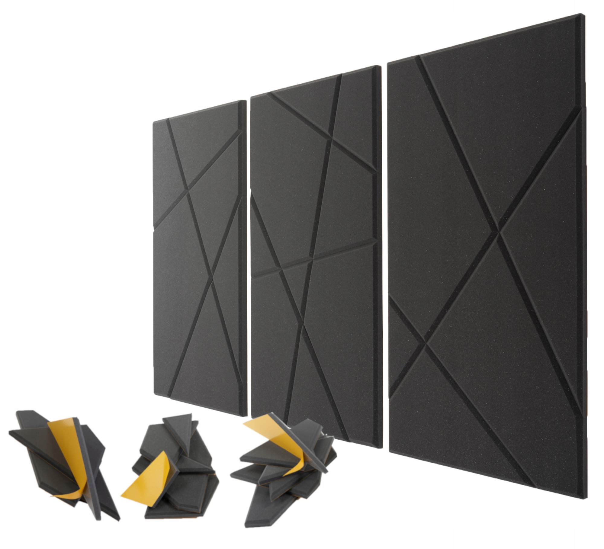 Sada akustických panelů Samolepicí 50x100 3 cm šedá