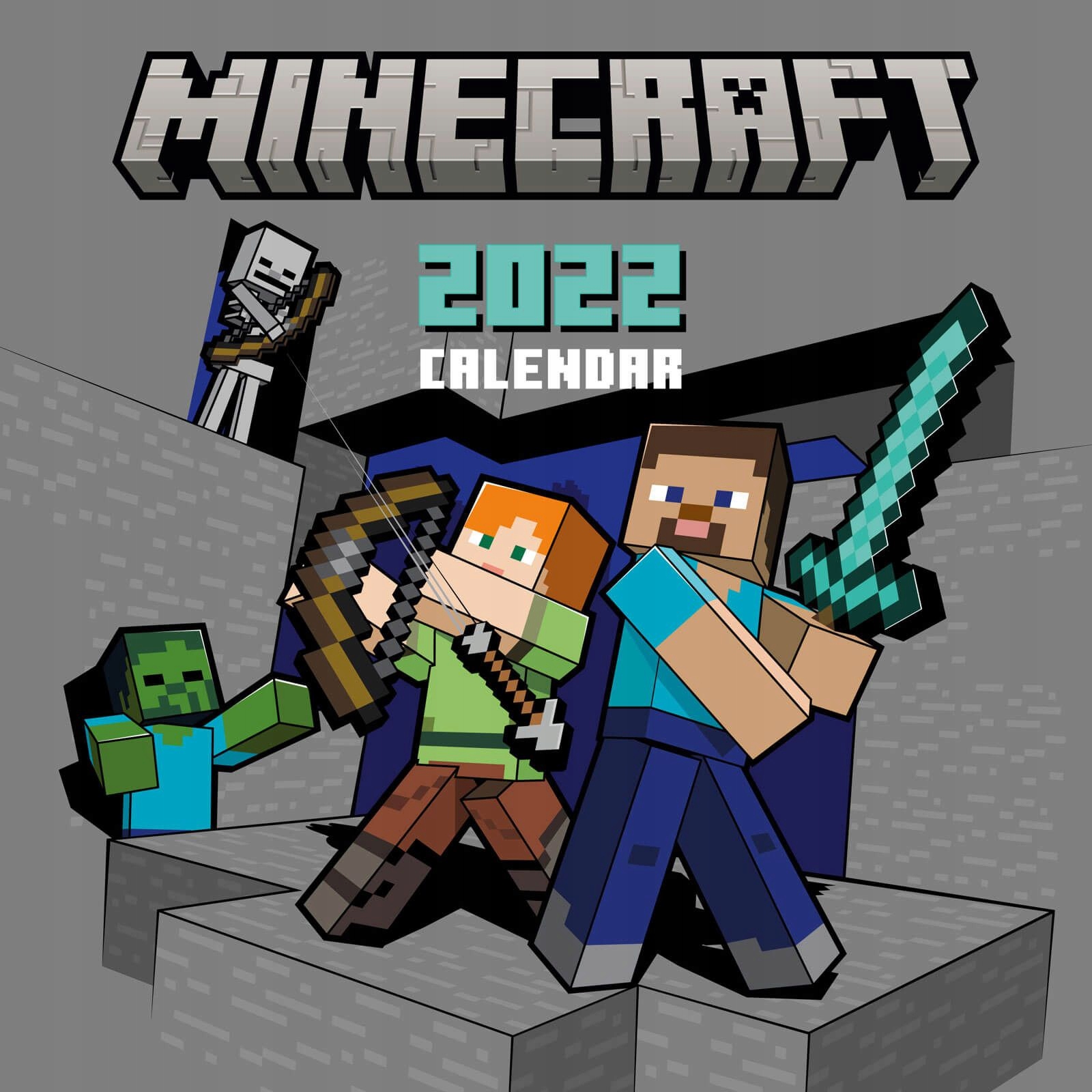 Minecraft oryginalny kalendarz ścienny 2022 rok Rodzaj gadżetu gamingowy