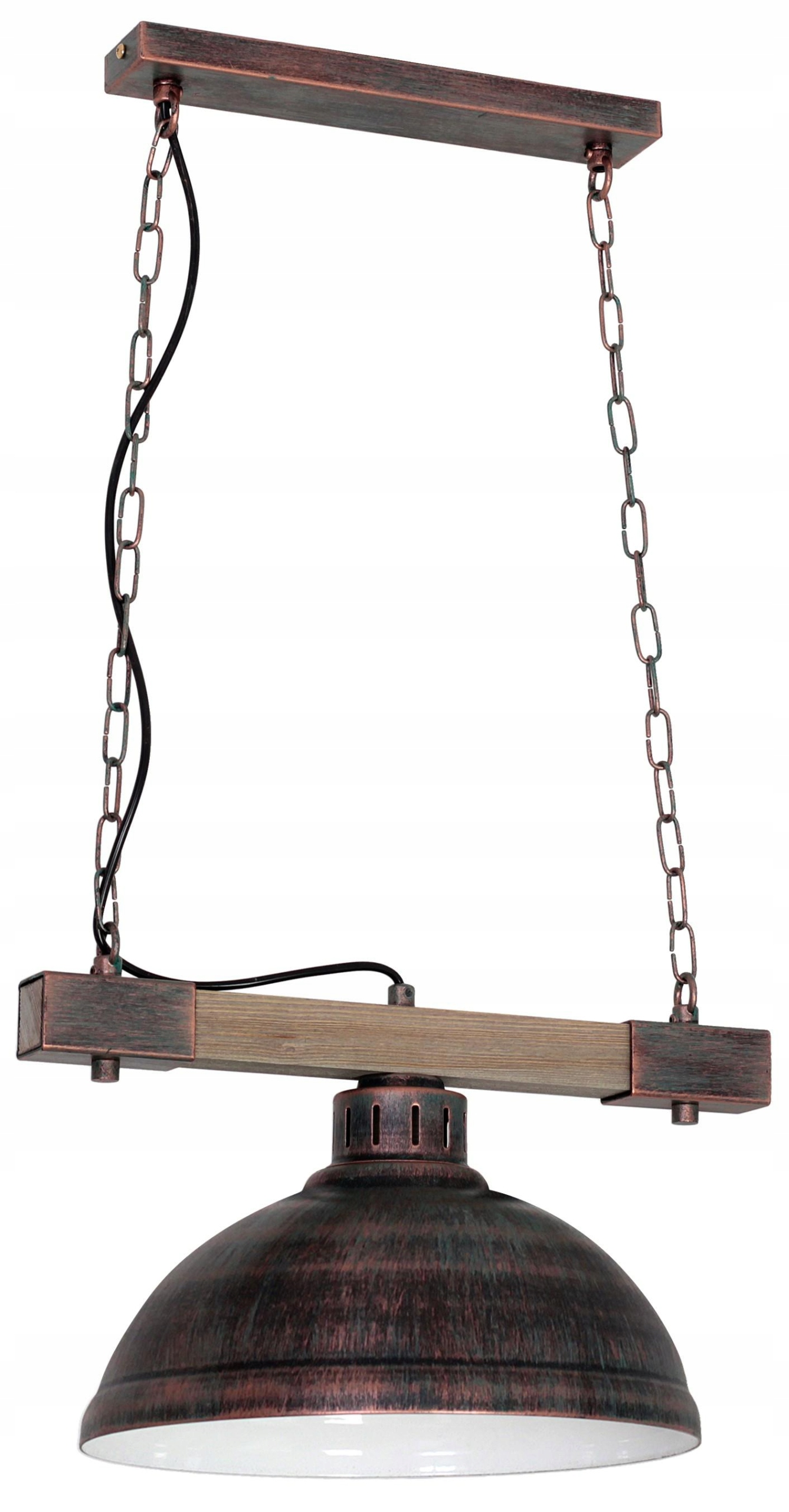 Závěsná stropní lampa Hakon hnědá bílá 1xE27 industriální do kuchyně