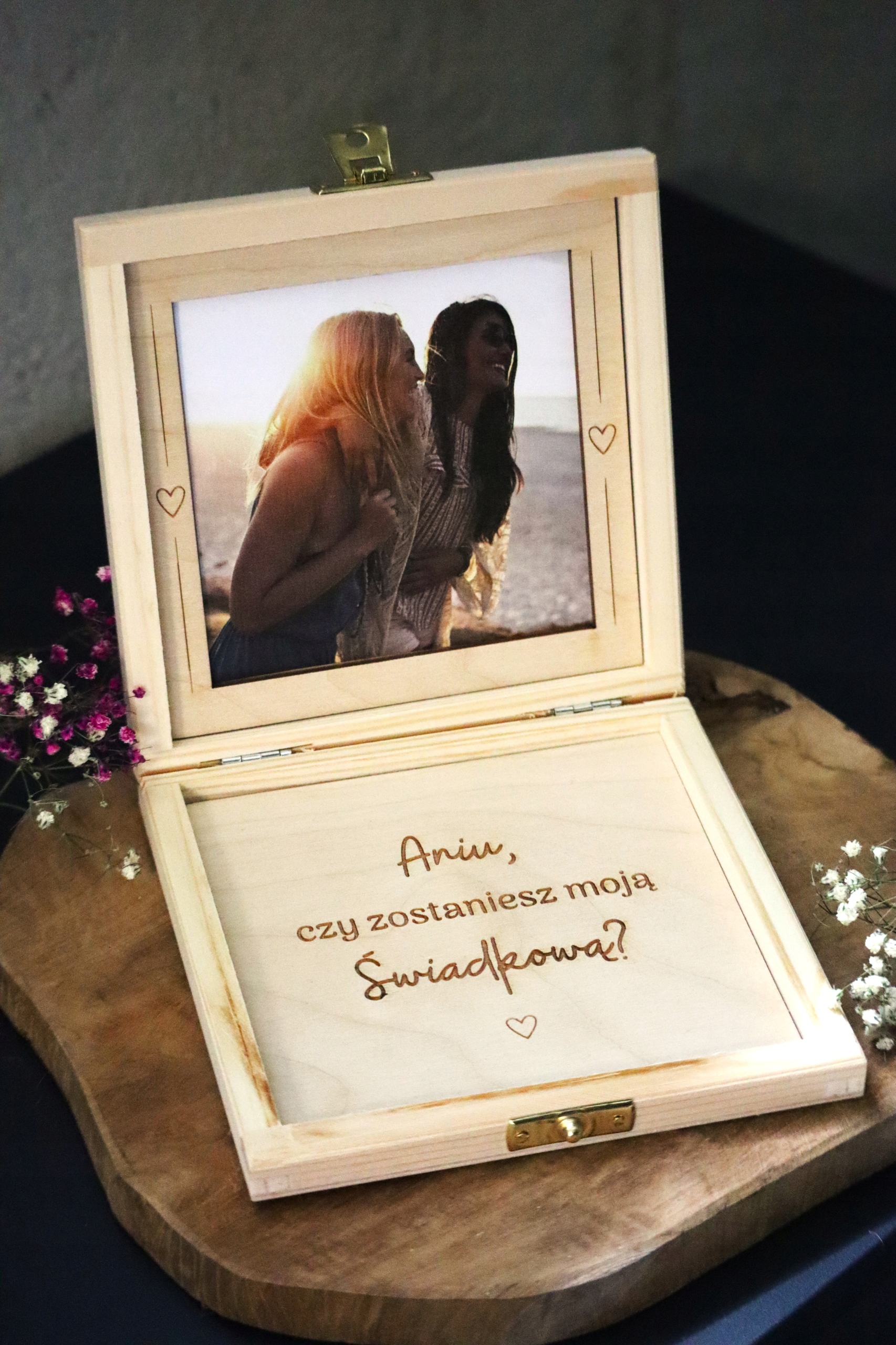 PROŚBA O ŚWIADKOWANIE Pudełko dla Świadkowej Świadka ZDJĘCIE Zaproszenie Stan opakowania oryginalne