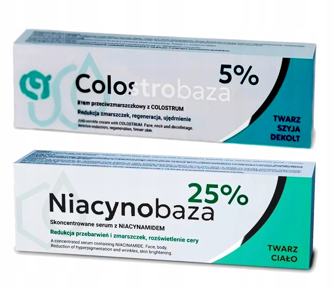 2 Kremy Farmapol: Colostrobaza 5% 30g, Niacynobaza 25% 30g