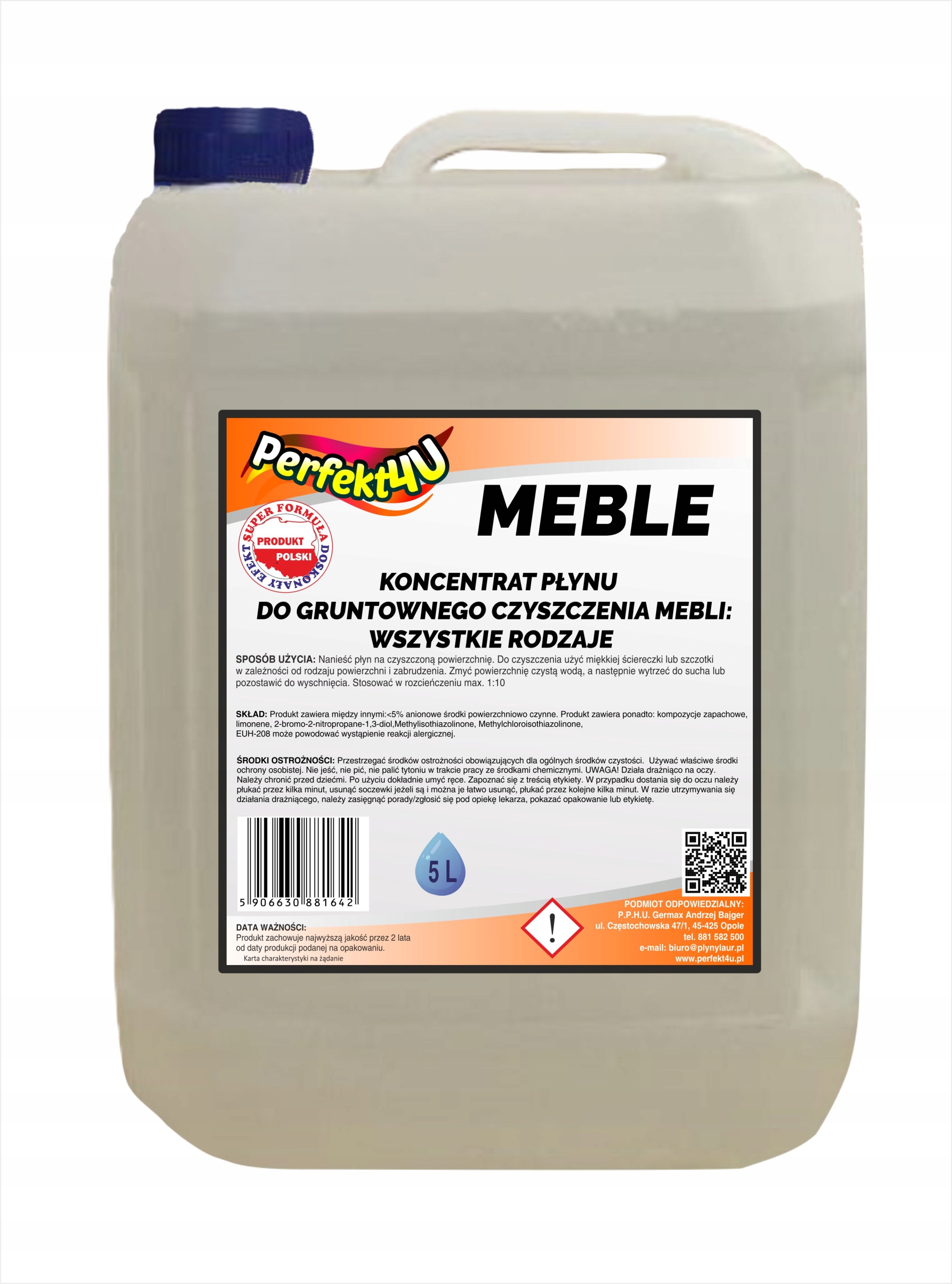 KONCENTRAT DO MYCIA CZYSZCZENIA MEBLI WSZYSTKIE RODZAJE (OP.5L)od perfekt4u