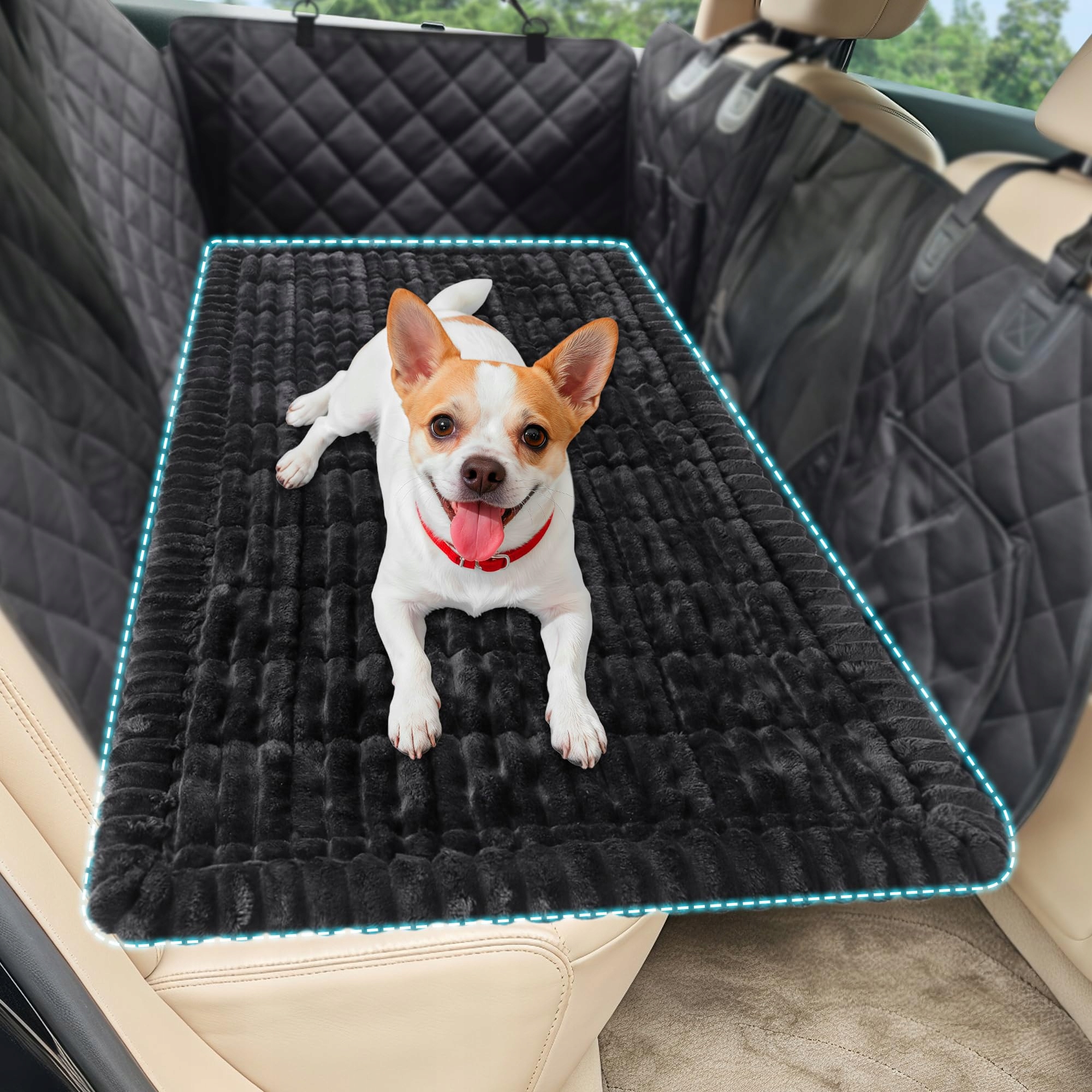 Levně Loiion Podložka pro psa do auta Protiskluzová měkká černá 127x62x25 cm