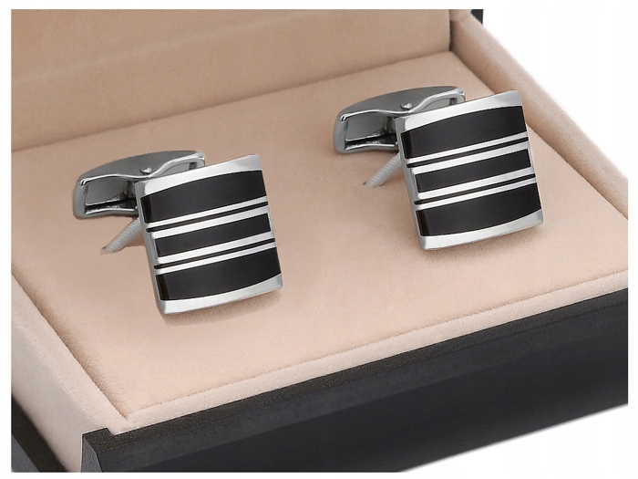 GREG Spinki do Mankietów Koszul + PUDEŁKO sk5-22 Nazwa koloru producenta Obsidian Black