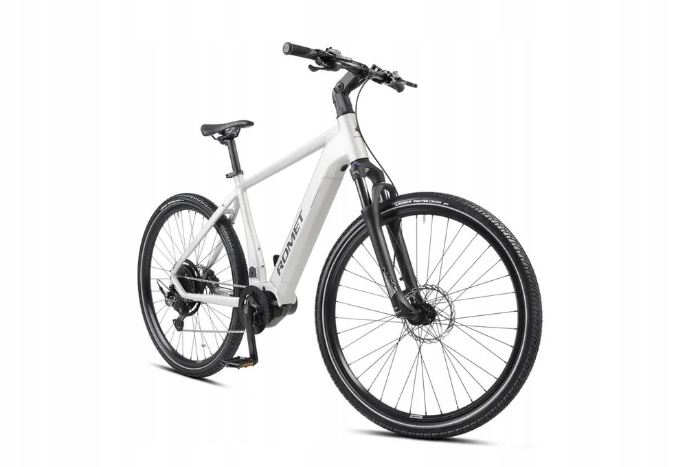 Crossowy rower elektryczny Romet e-Orkan M 2.0 540Wh M srebrny
