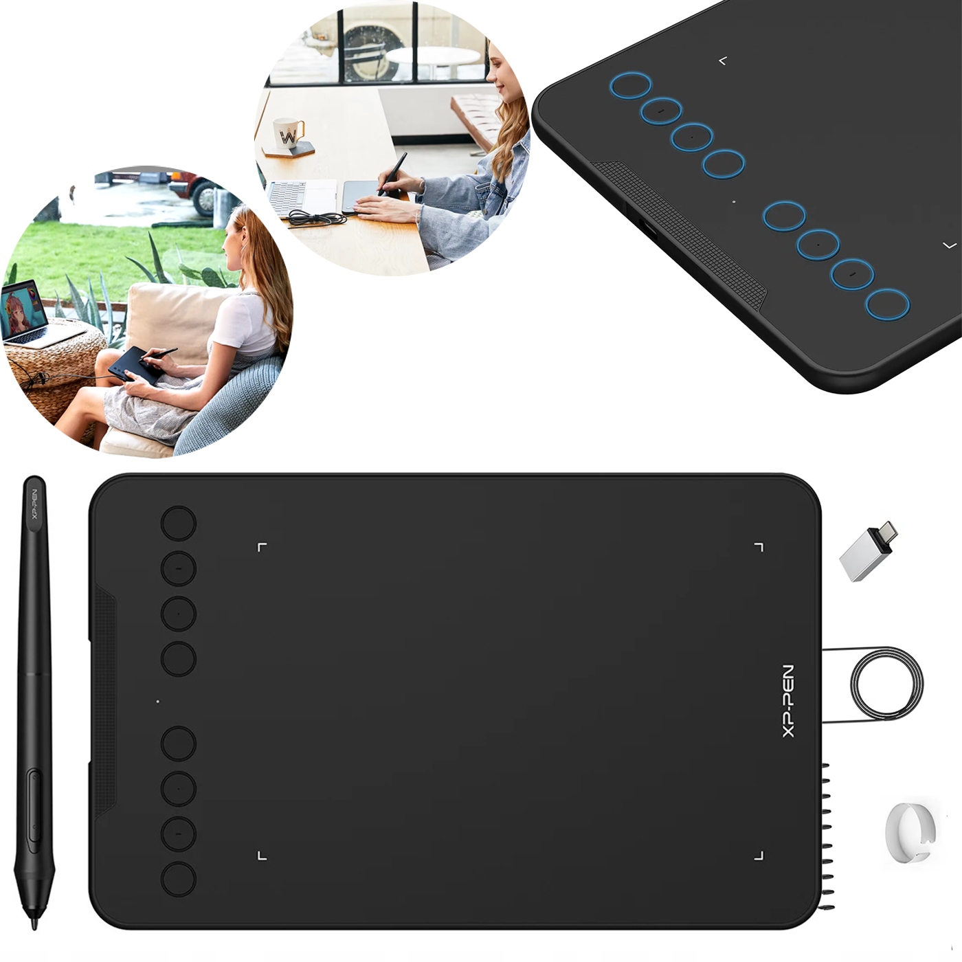 Grafický Tablet Na Kreslenie 8 Klaivší Digitálny 26X16cm Adnroid Mac Window