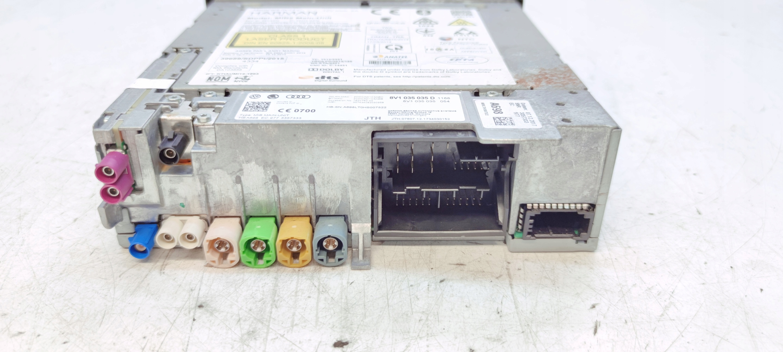 control unit CENTRALNY MMI SD SIM AUDI A3 8V 8V1035035D