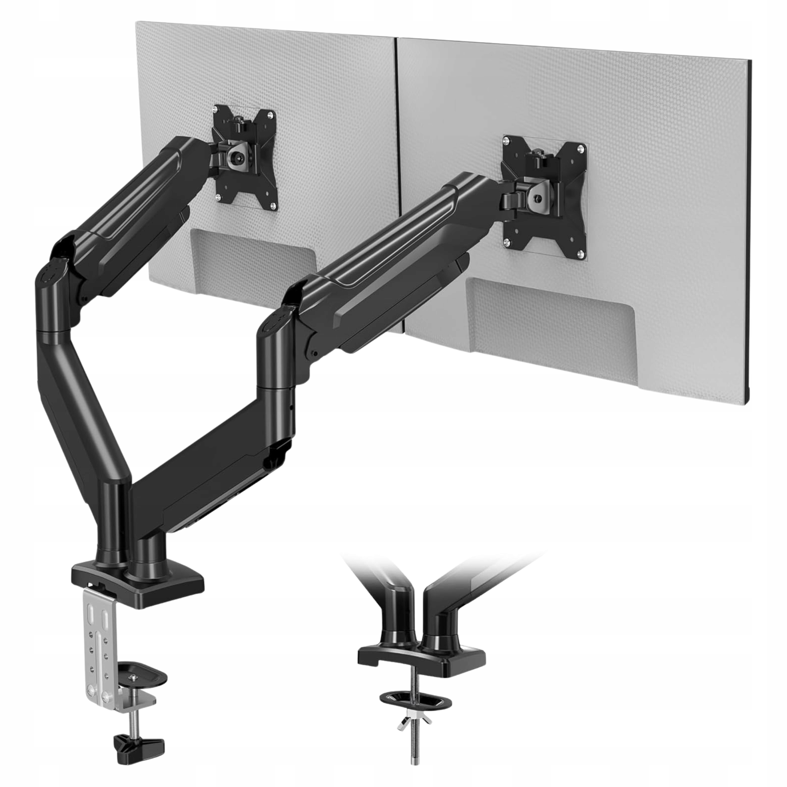 Držák pro monitory Dvojitý ergonomický stojan Plynová pružina 13-32 palců