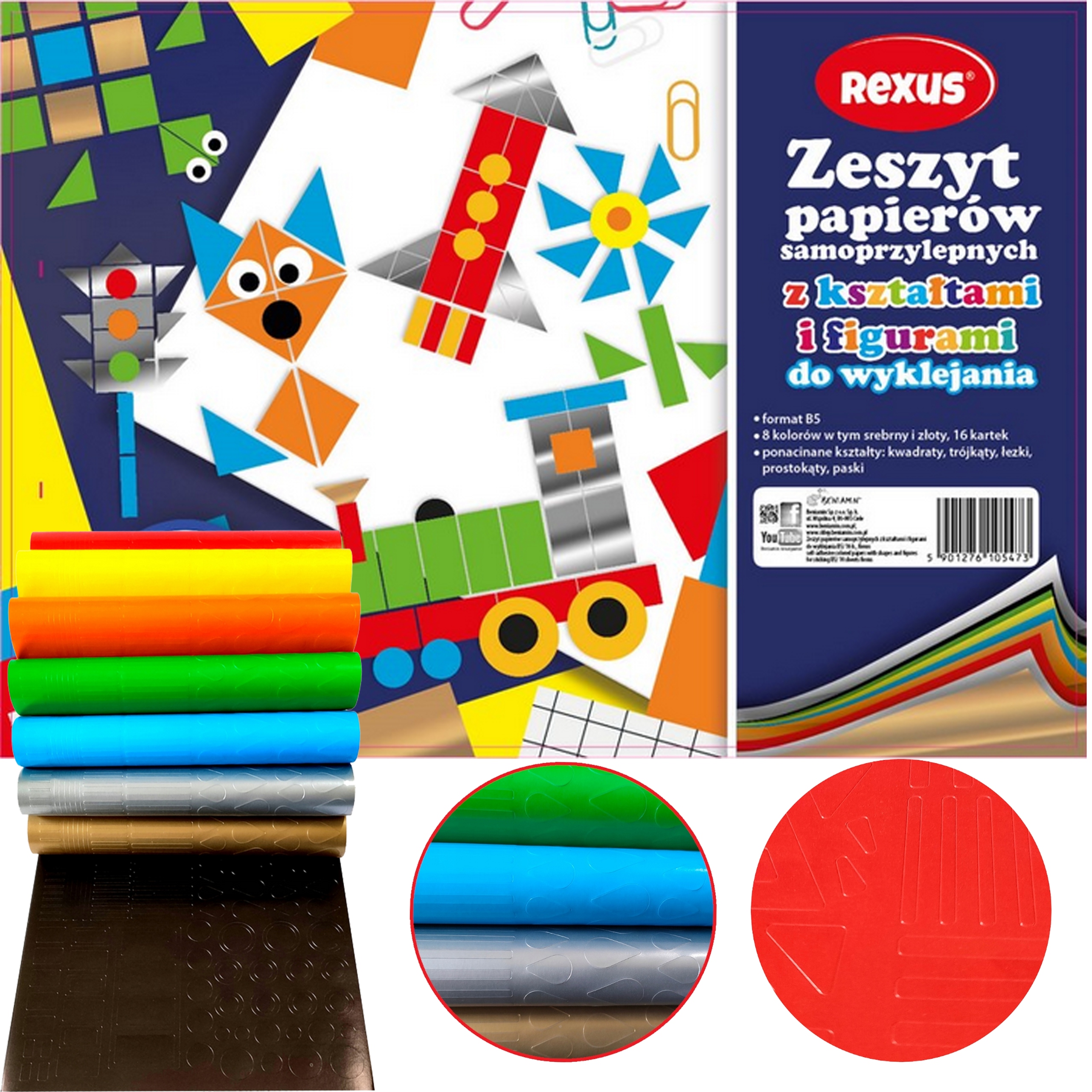 

Zeszyt Papierow Kolorowych Samoprzylep Kształty