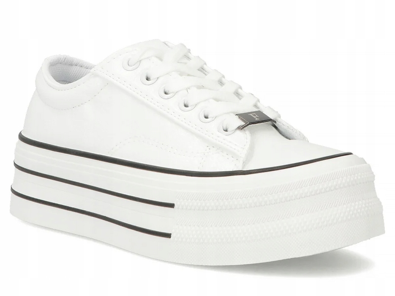 Trampki damskie białe Filippo DTN7862/26 na platformie z ekoskóry 40