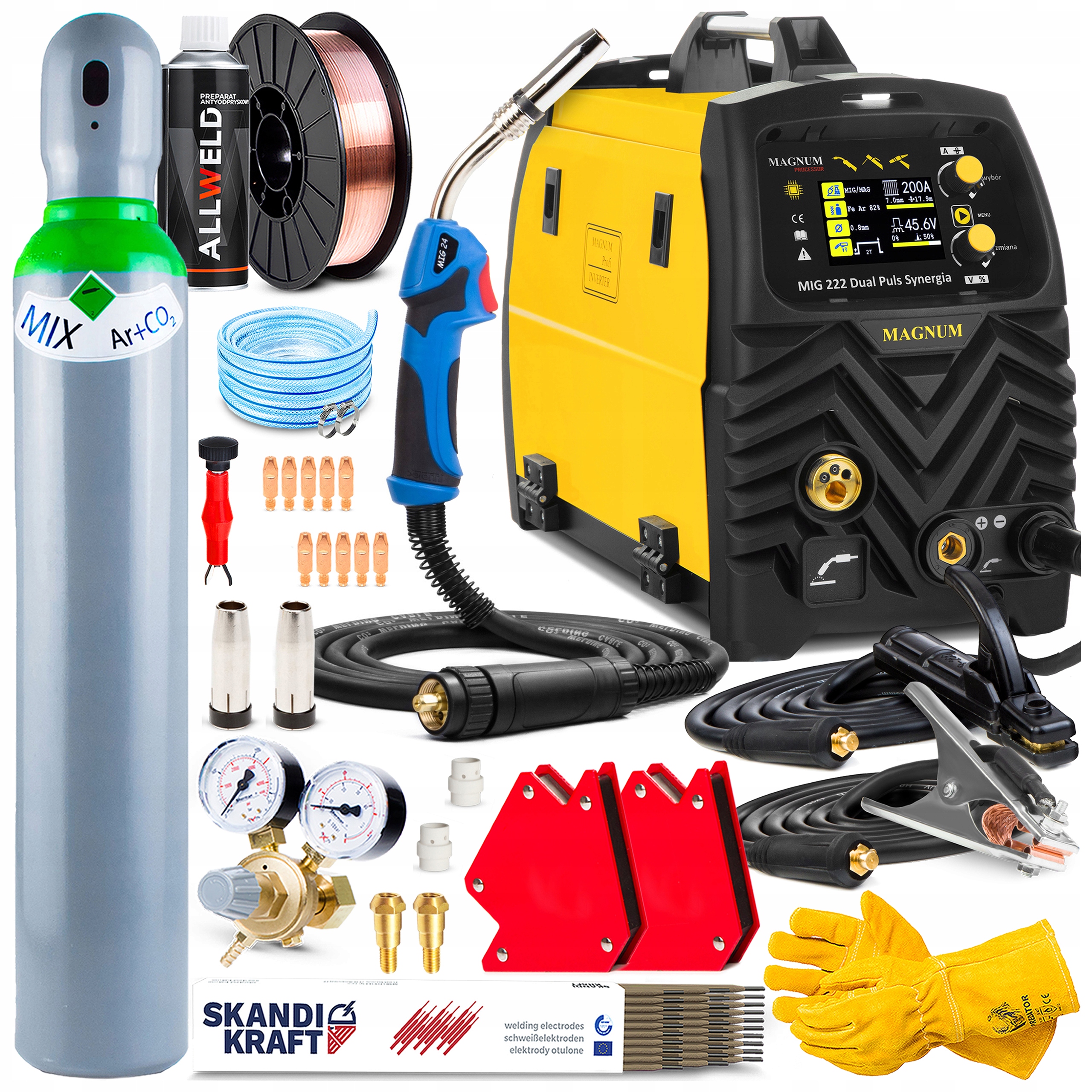 Invertorová Svářečka Invertorová Magnum Mig 222 Puls Synergie Mma Tig 200A