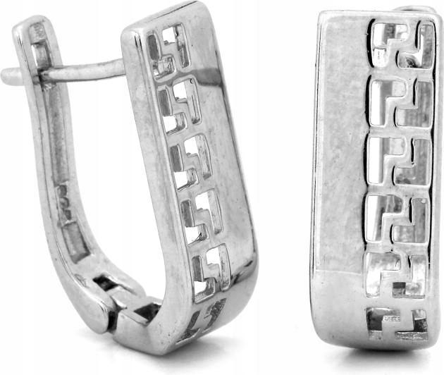 Stříbrné náušnice 925, moderní elegantní řecké čárky, vzor