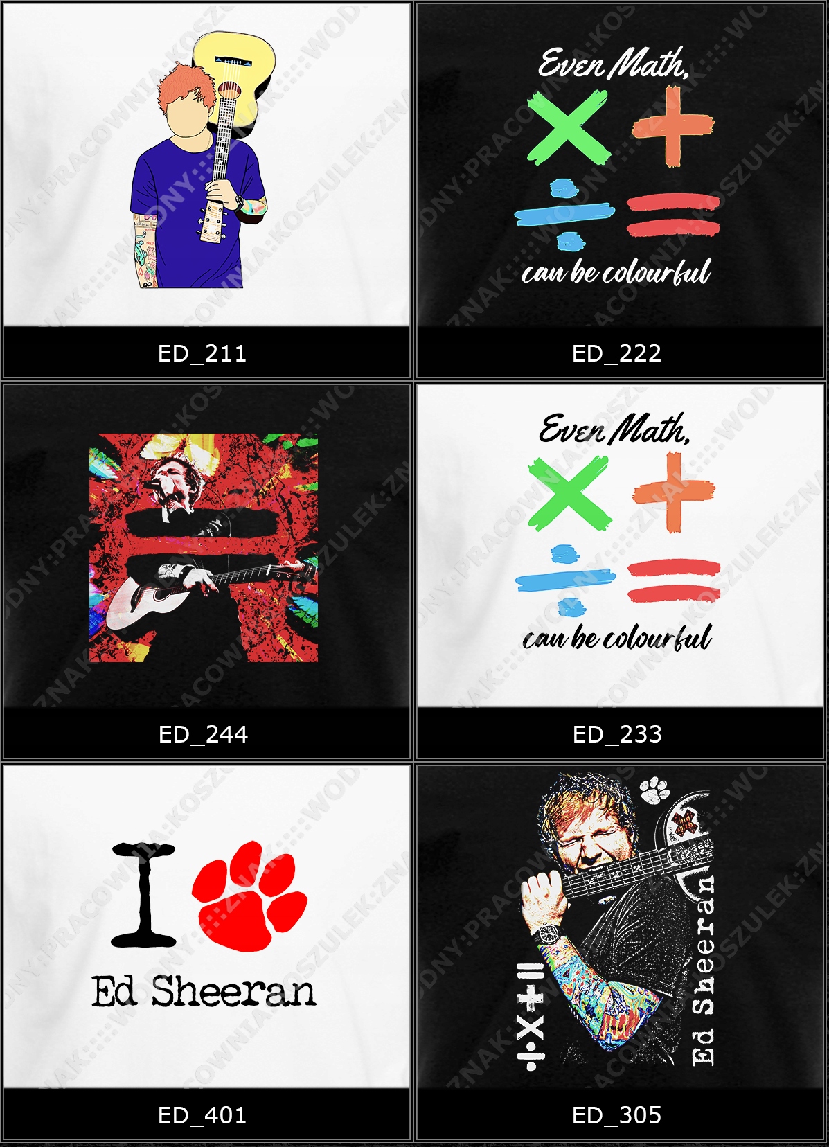 koszulka ed sheran sheeran prezent koncert show WZORY Rozmiar L