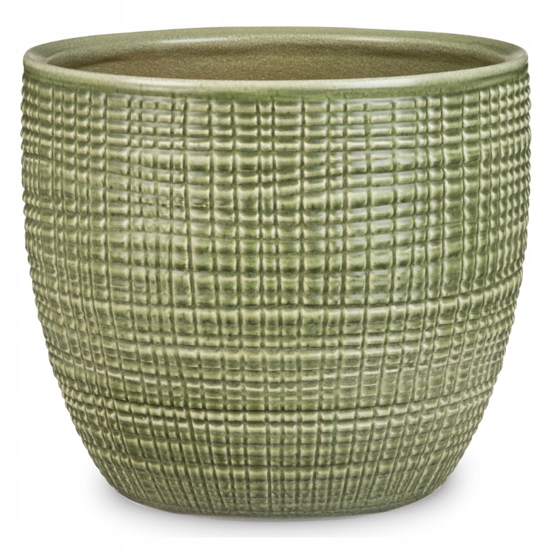 

Zielona osłonka na doniczkę śr. 12 matowa w kratkę