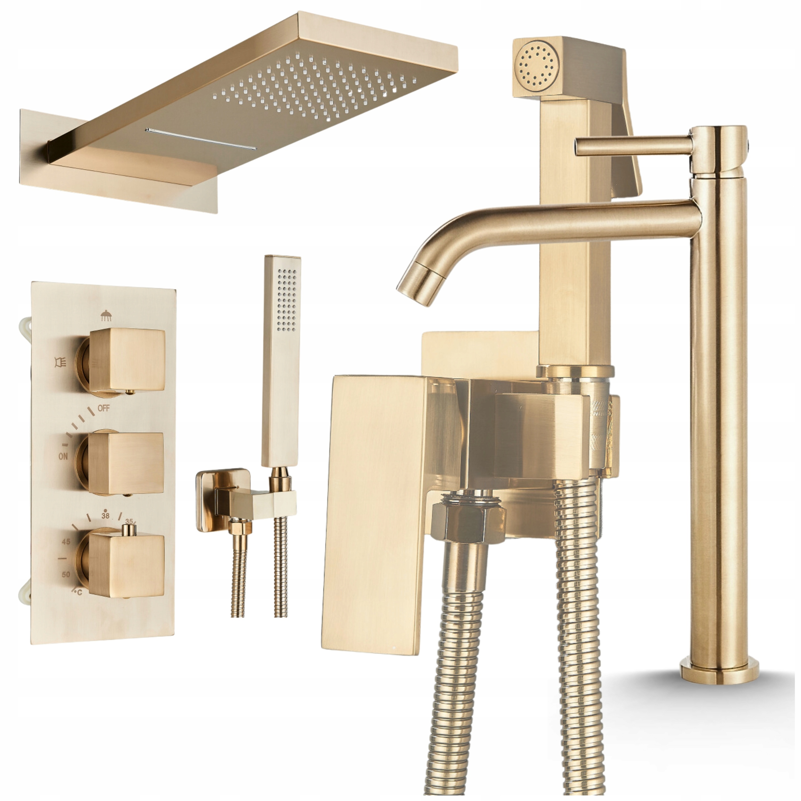 Bidetka Zlatý kohútik Bidetový so slúchadlom Wc umývačka Nástenná kúpeľňová zostava