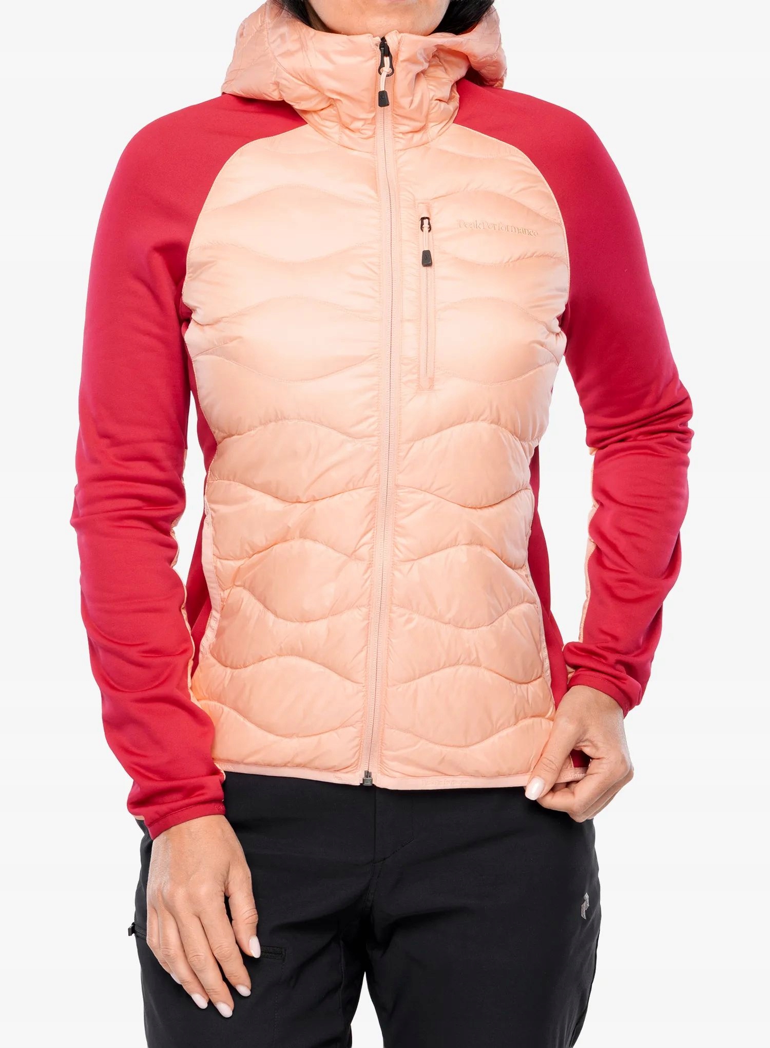 Dámská hybridní bunda Peak Performance Helium Down Hybrid Hood peach S